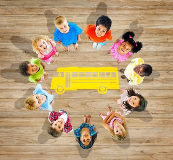 Multiethnic Group of Children with Back to School Concept